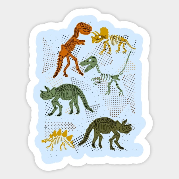 Dinosaur skeletons archeological Sticker by Crazy Collective